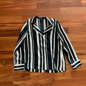 Silk striped button down